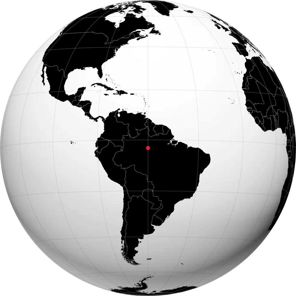 马瑙斯 在地球仪上