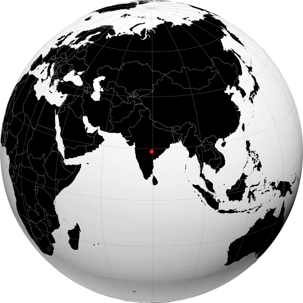 曼切里亚尔 在地球仪上