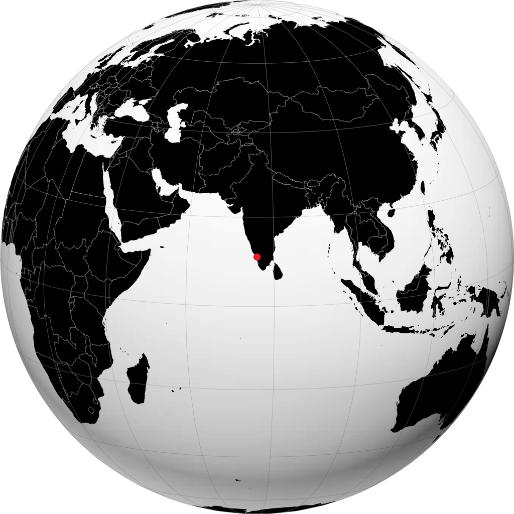 曼杰里 在地球仪上