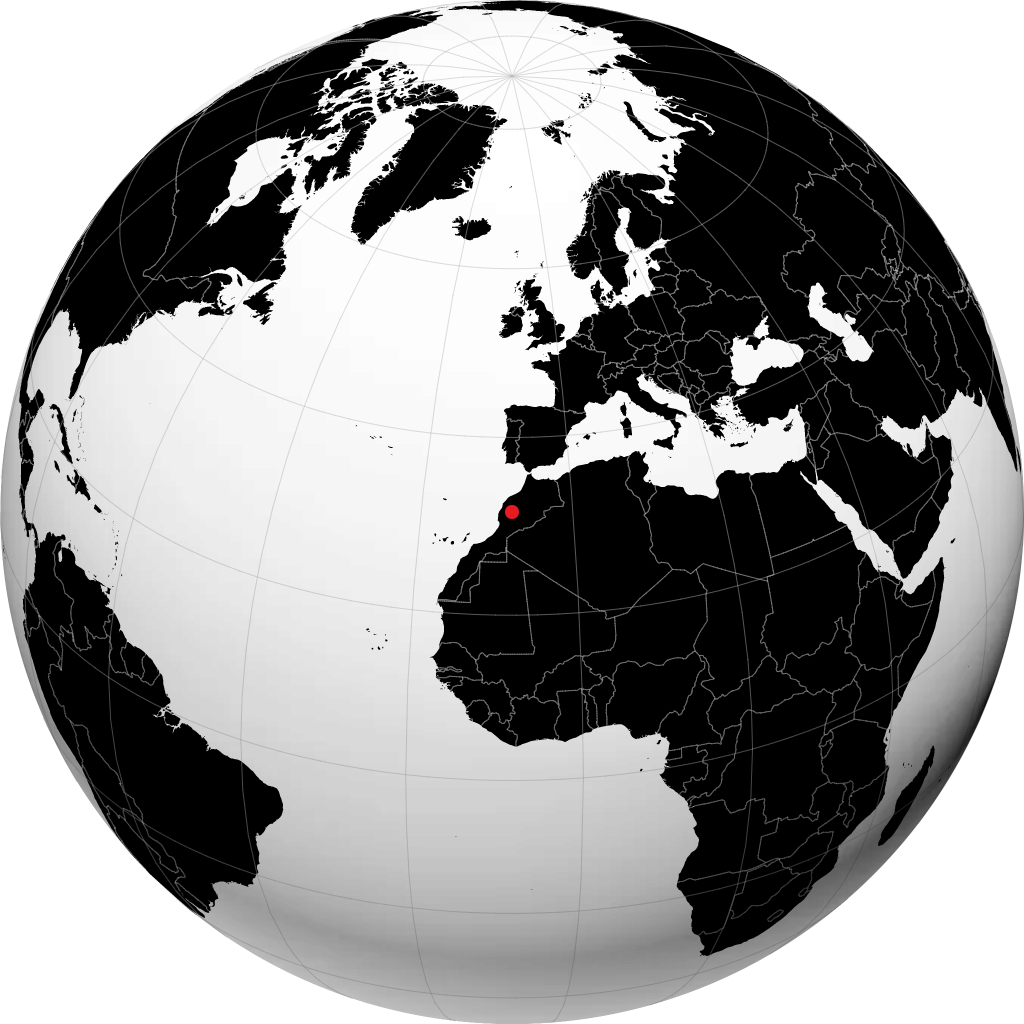 马拉喀什 在地球仪上