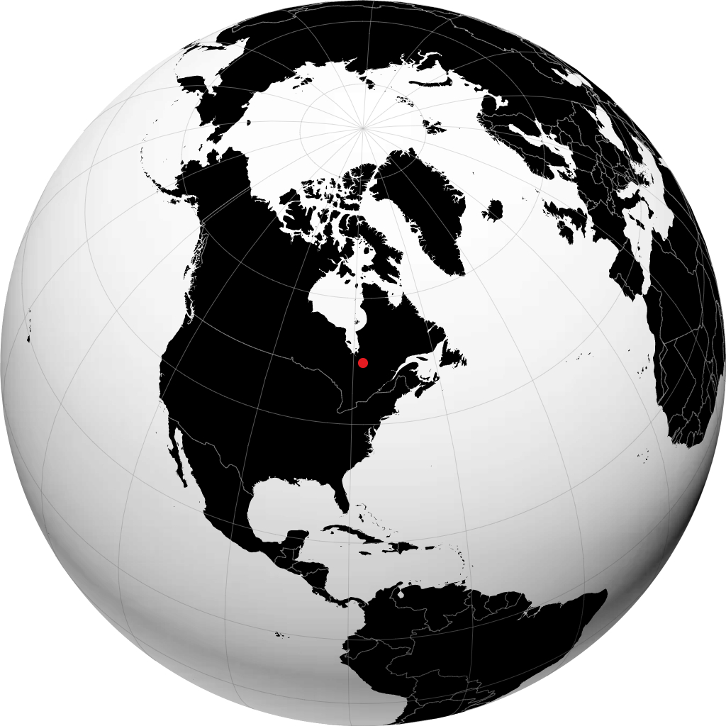 马塔加米 在地球仪上