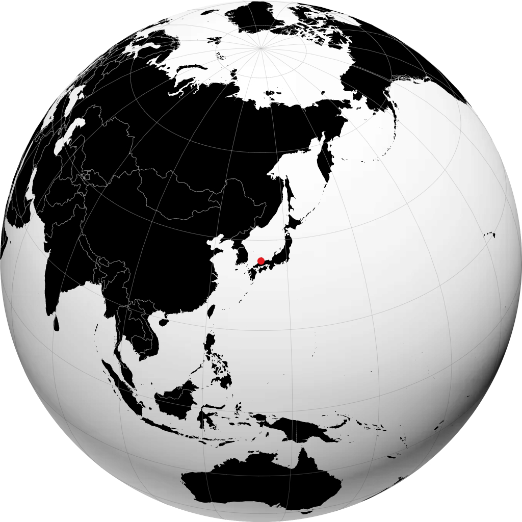 松江市 在地球仪上