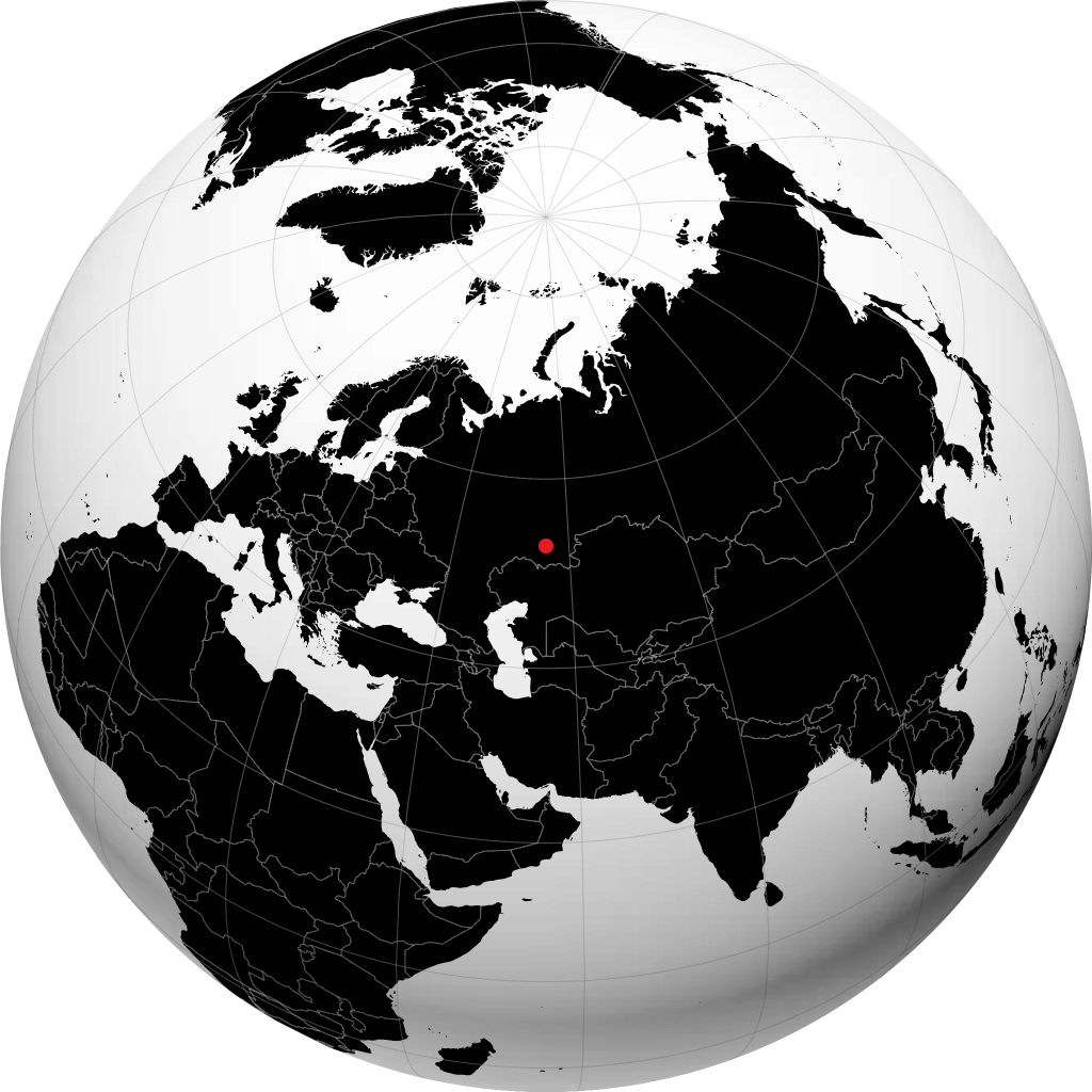 梅列乌兹 在地球仪上