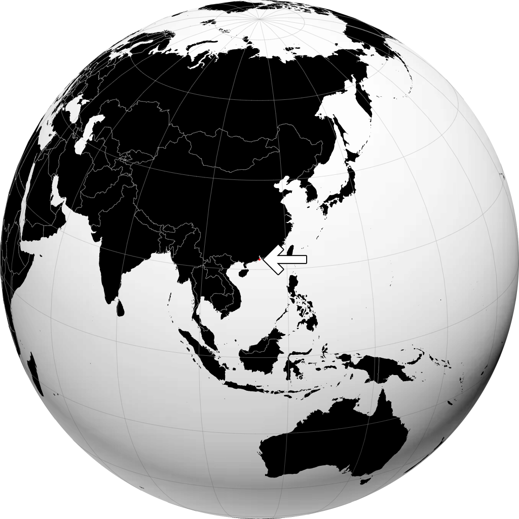 澳门 在地球仪上