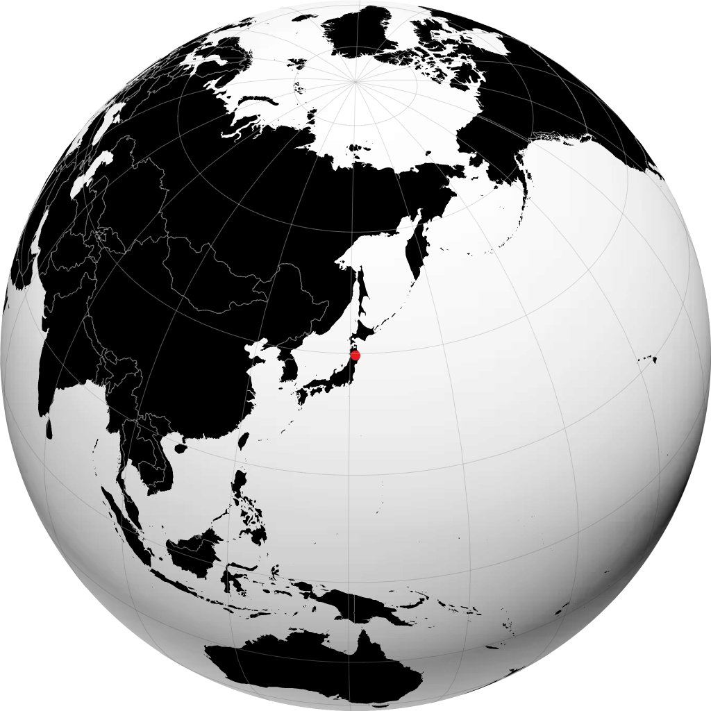 盛冈市 在地球仪上