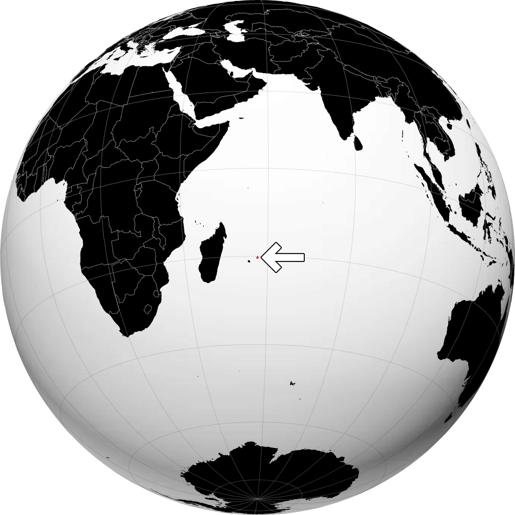 毛里求斯 在地球仪上