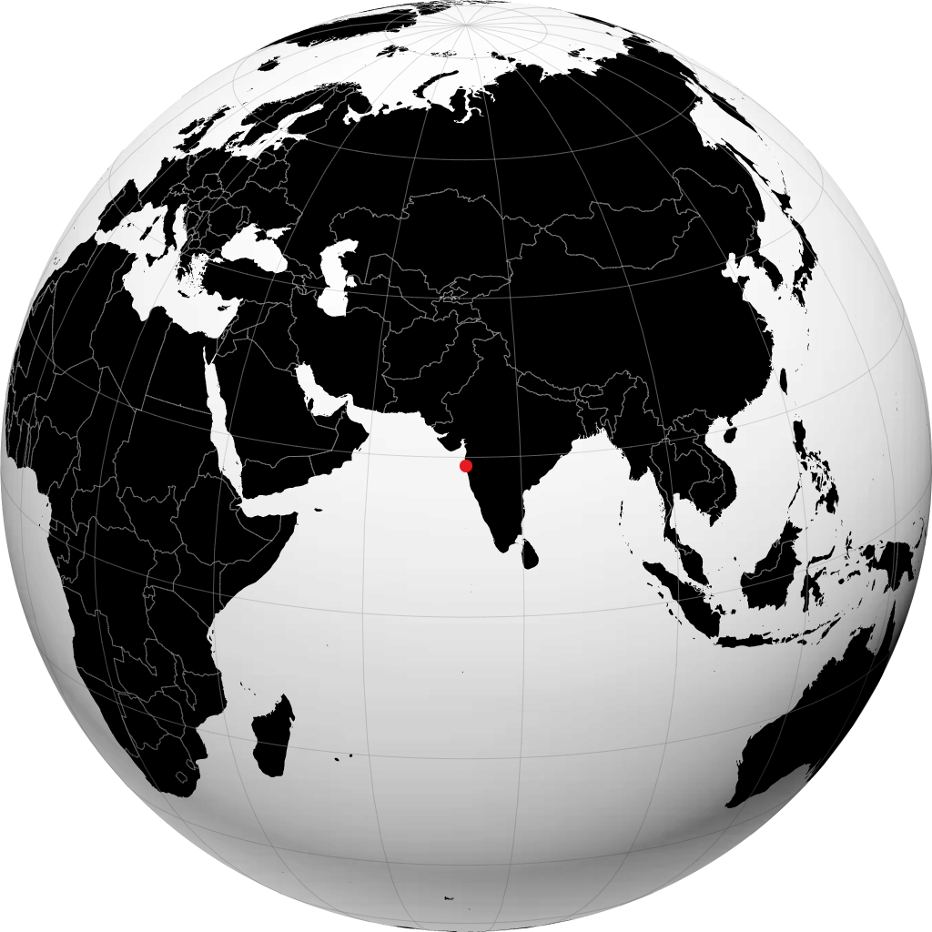 孟买 在地球仪上
