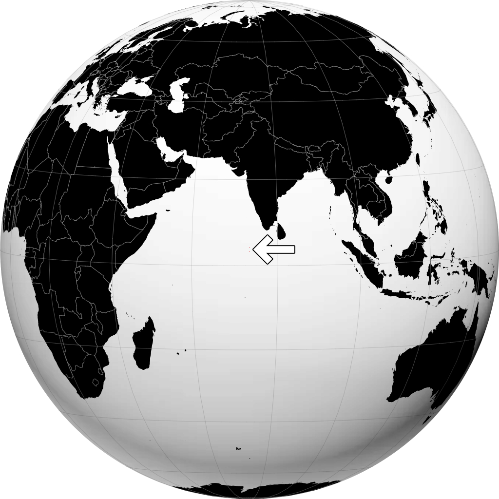 马尔代夫 在地球仪上