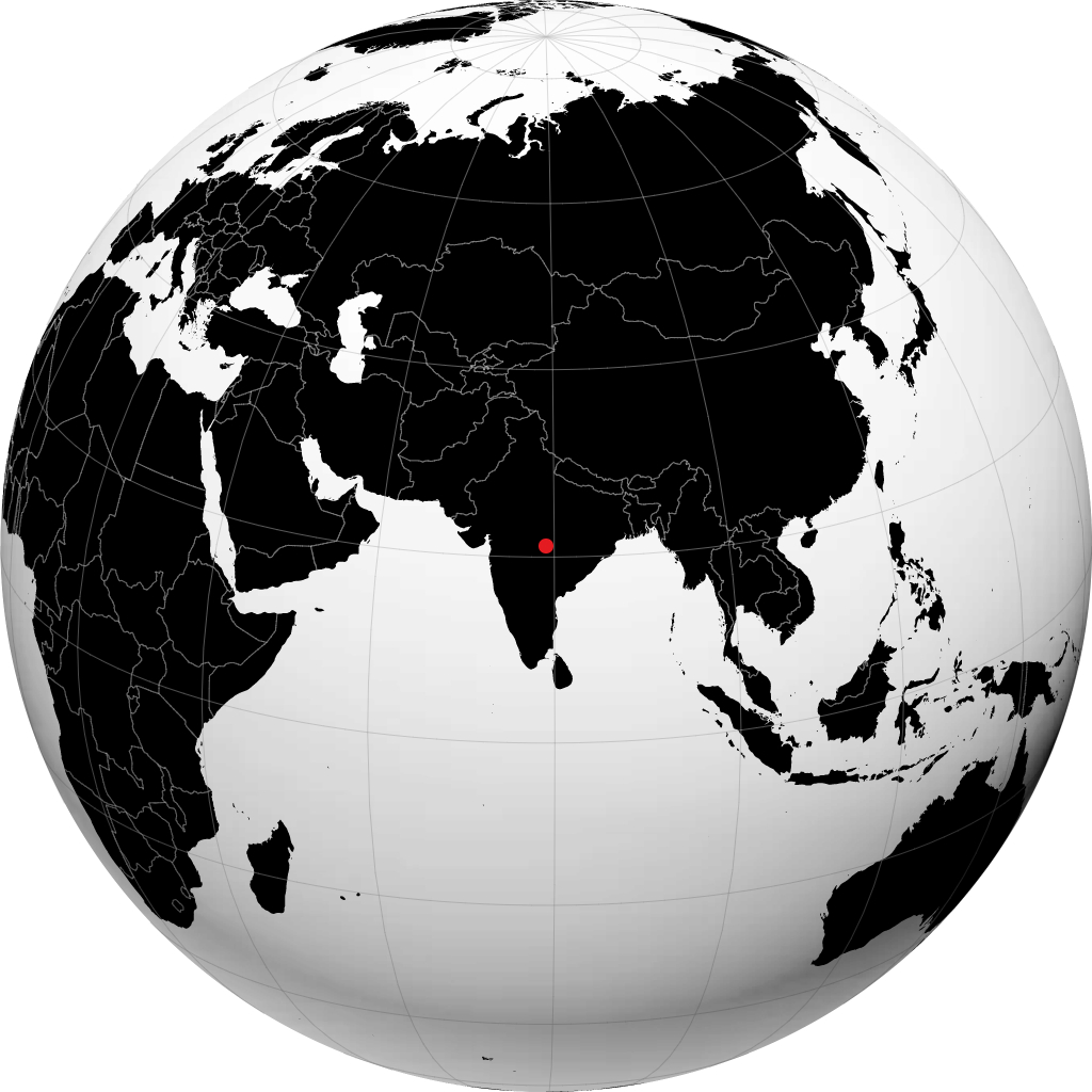 那格浦尔 在地球仪上