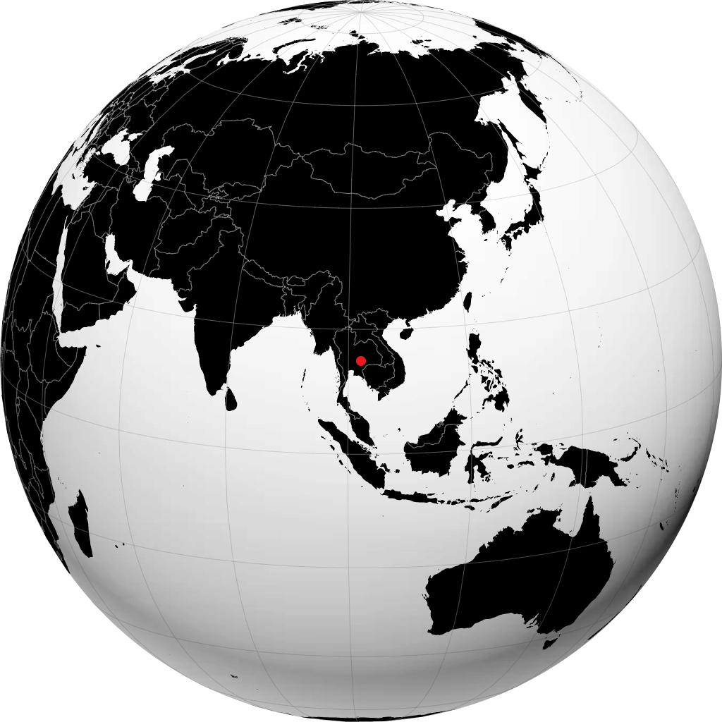 呵叻 在地球仪上