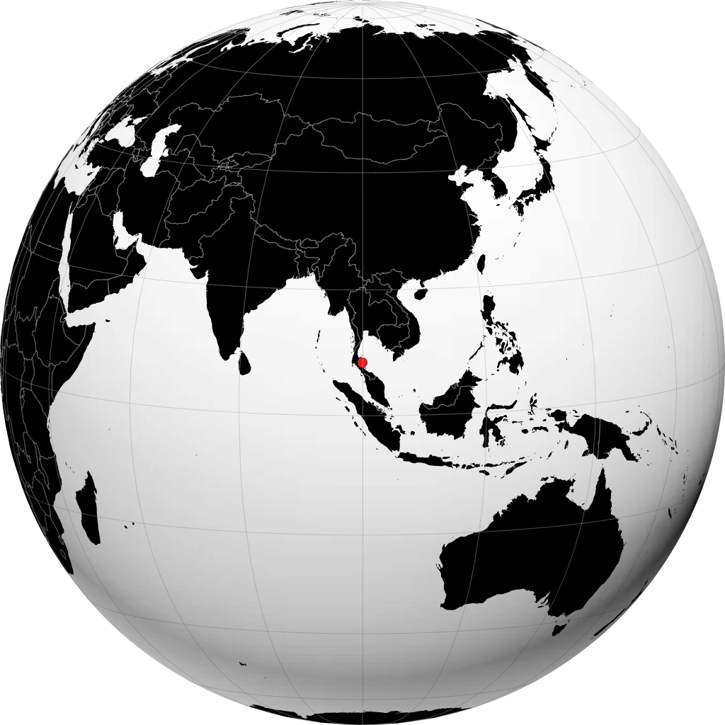 那空是贪玛叻 在地球仪上