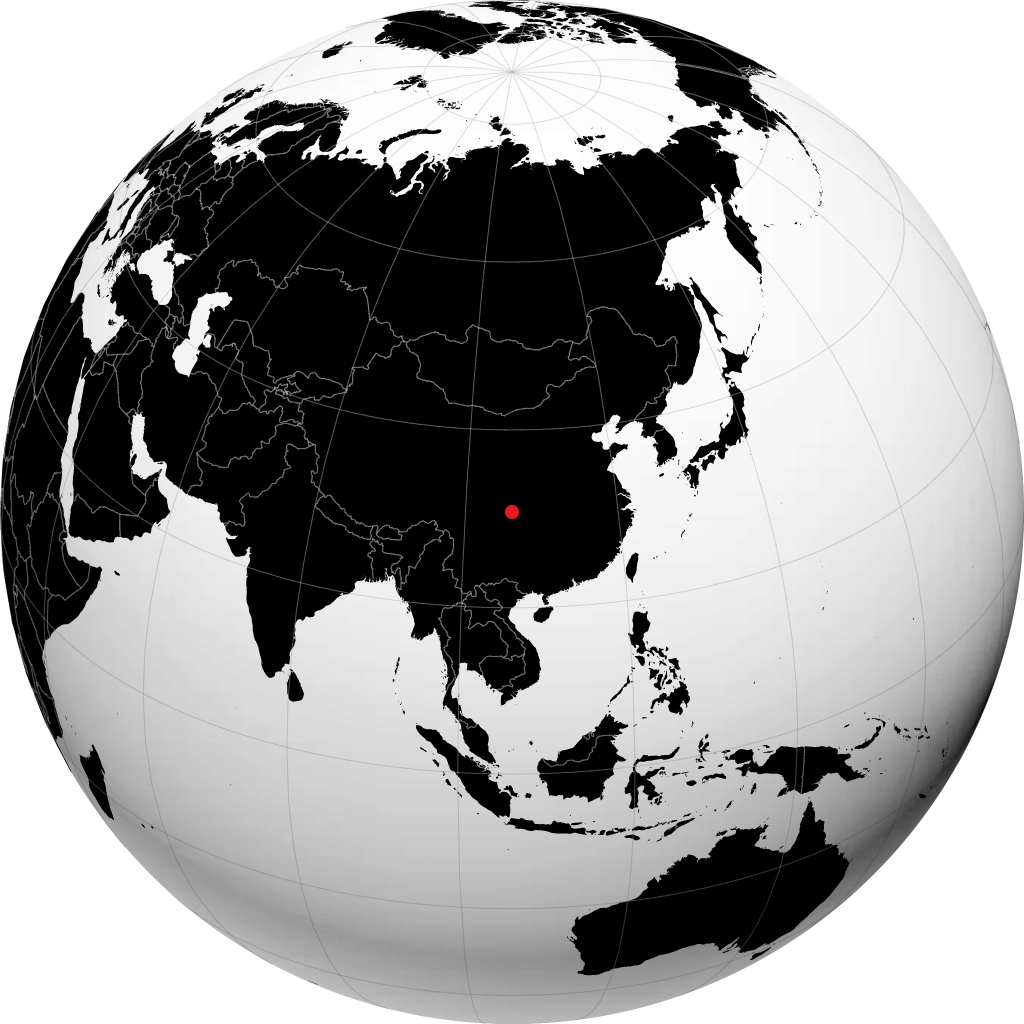 南充 在地球仪上