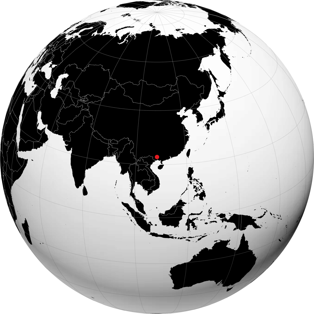 南宁市 在地球仪上