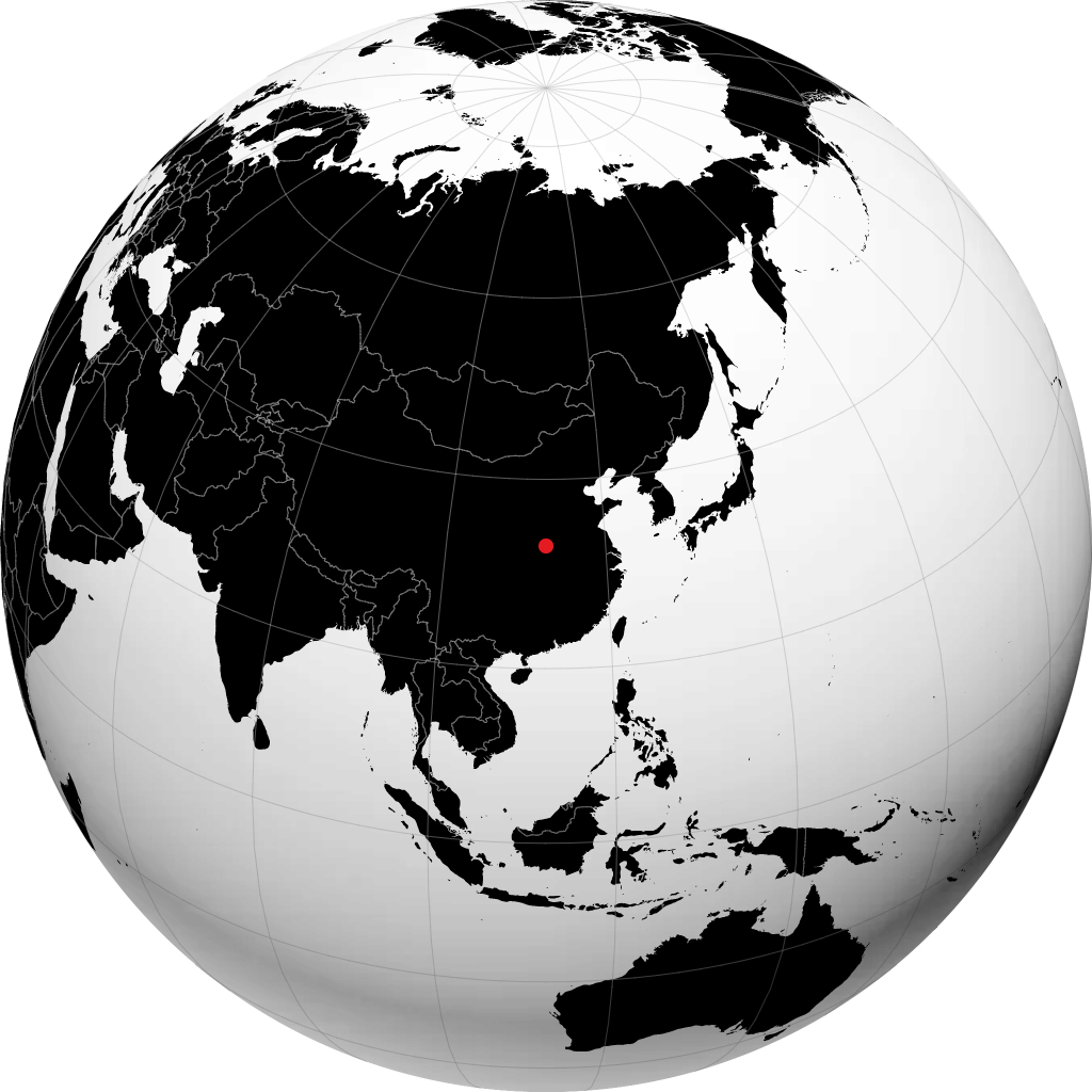 南阳市 在地球仪上