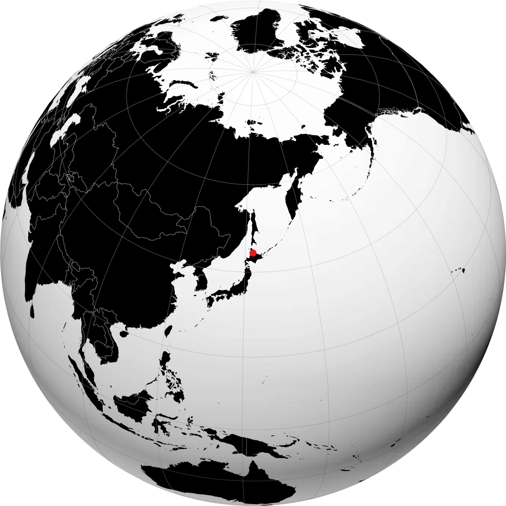 名寄 在地球仪上