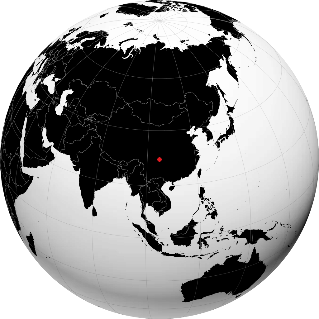 内江市 在地球仪上