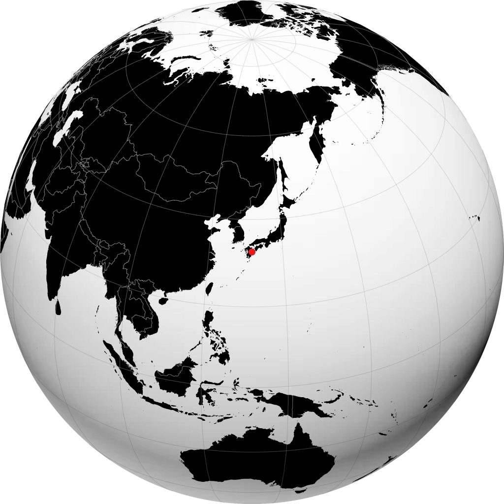 延冈市 在地球仪上
