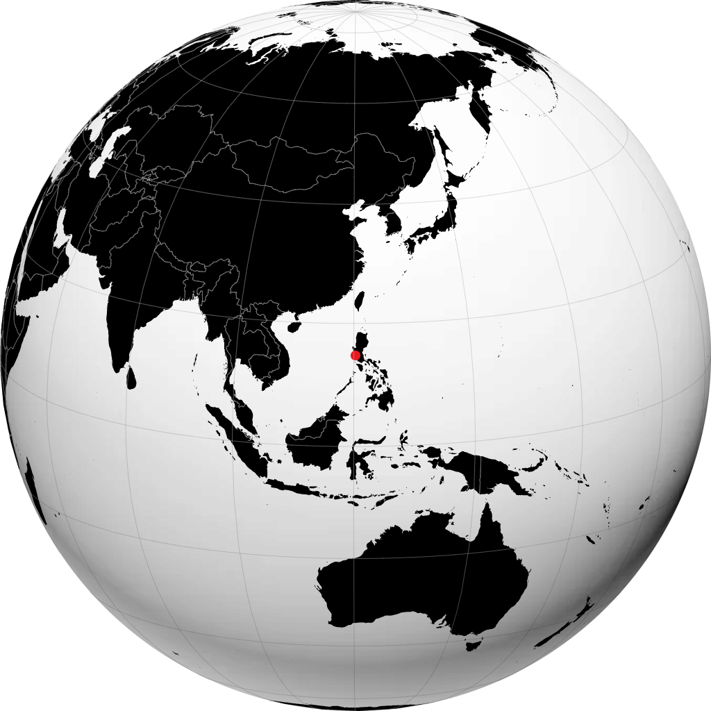 奥隆阿波 在地球仪上
