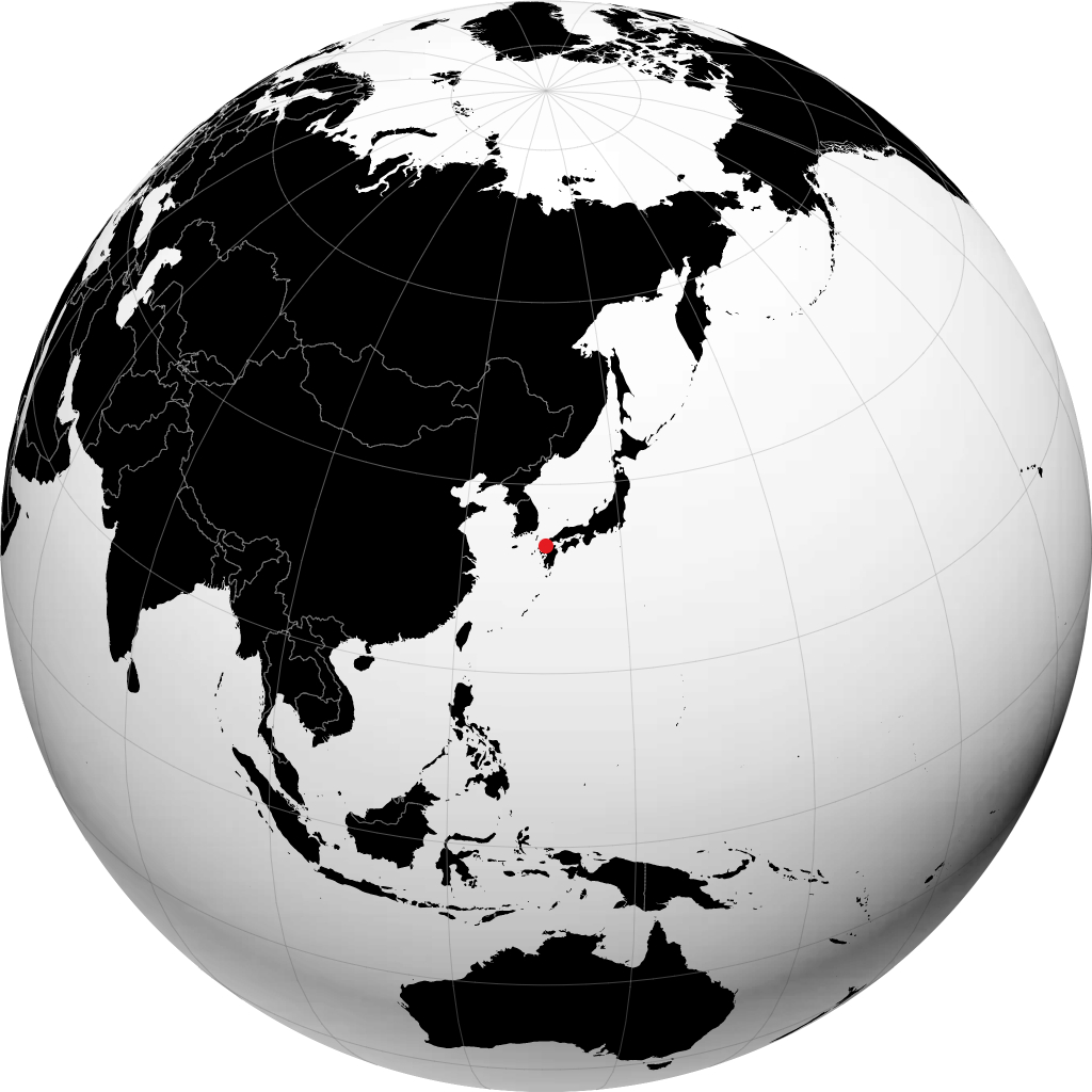 大野城 在地球仪上