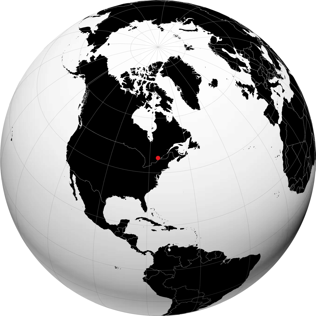 渥太华 在地球仪上