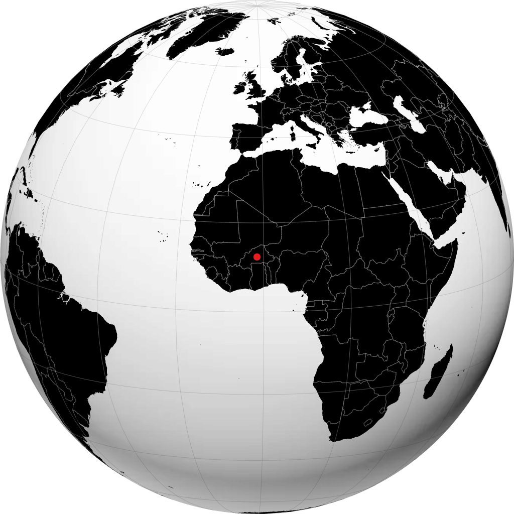 瓦加杜古 在地球仪上