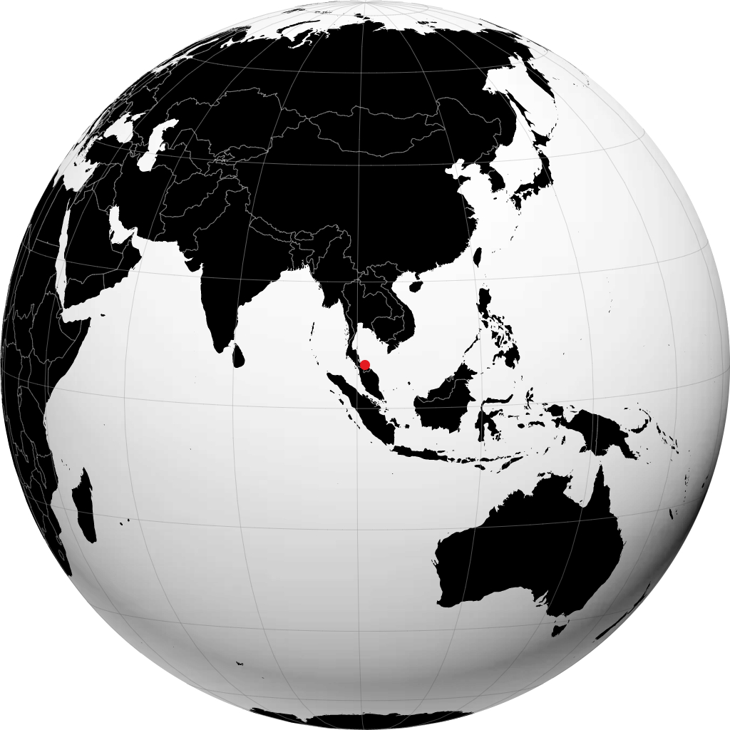 北大年 在地球仪上