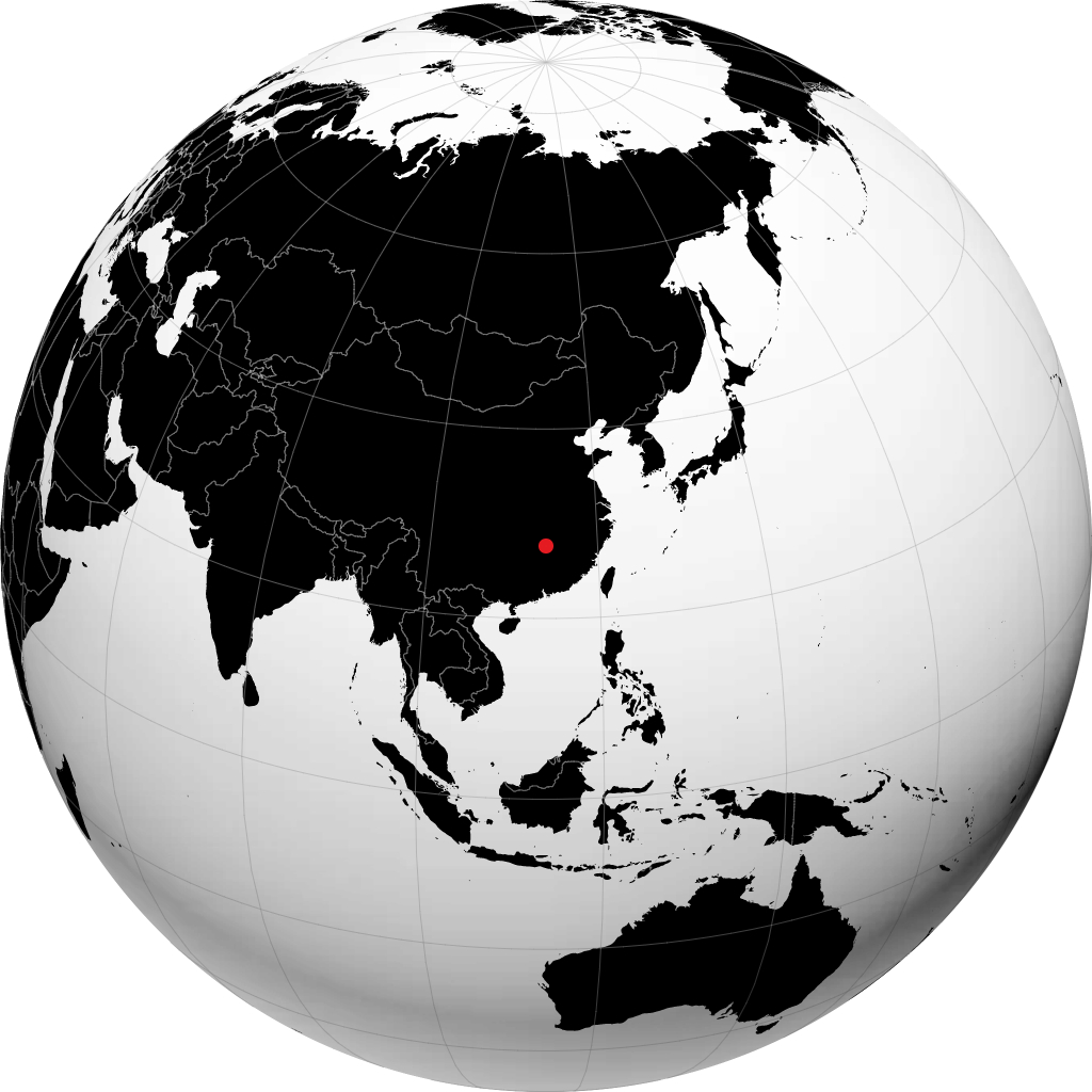 萍乡市 在地球仪上