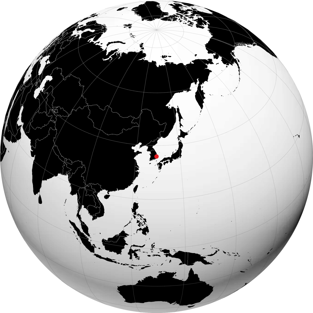 浦项市 在地球仪上