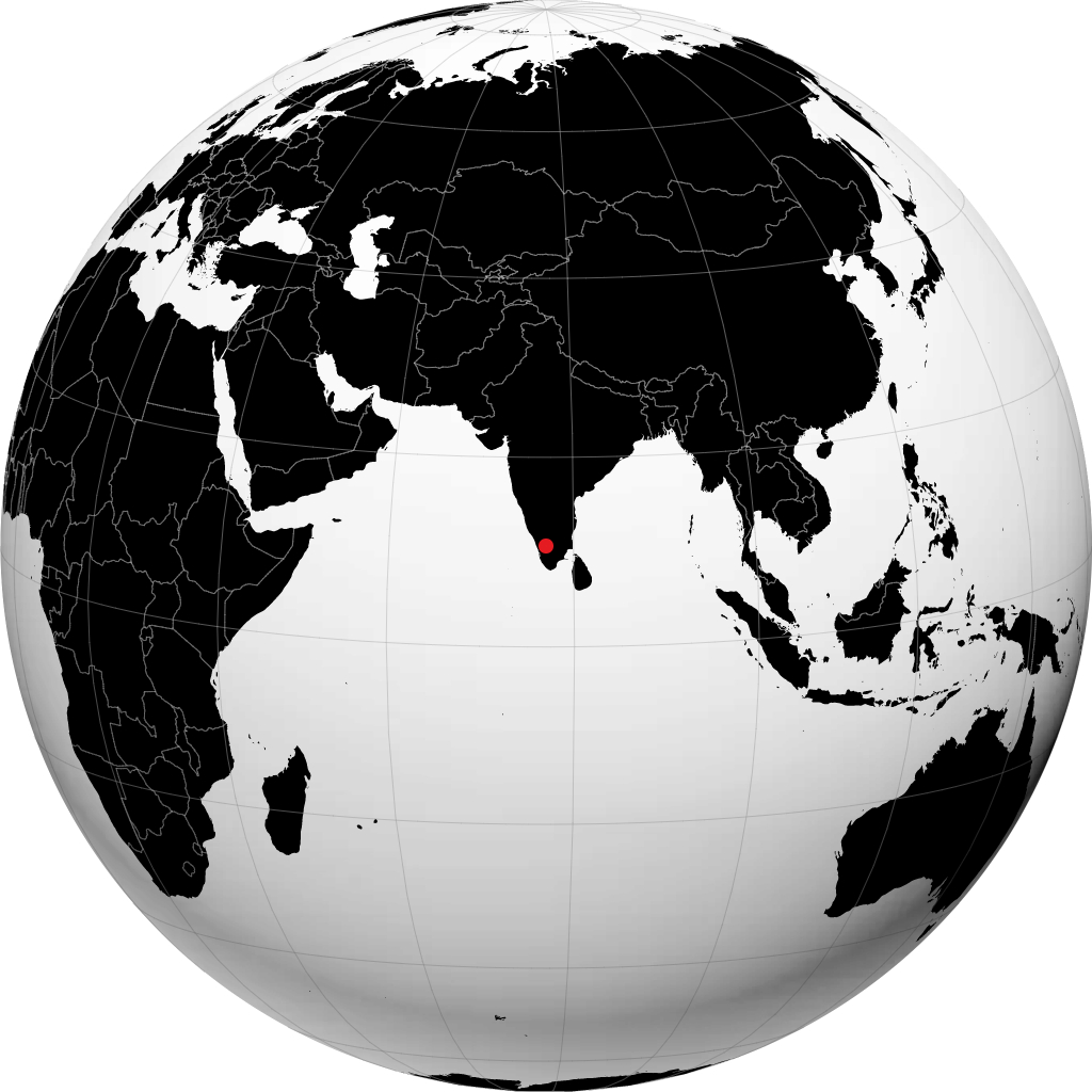 波拉奇 在地球仪上