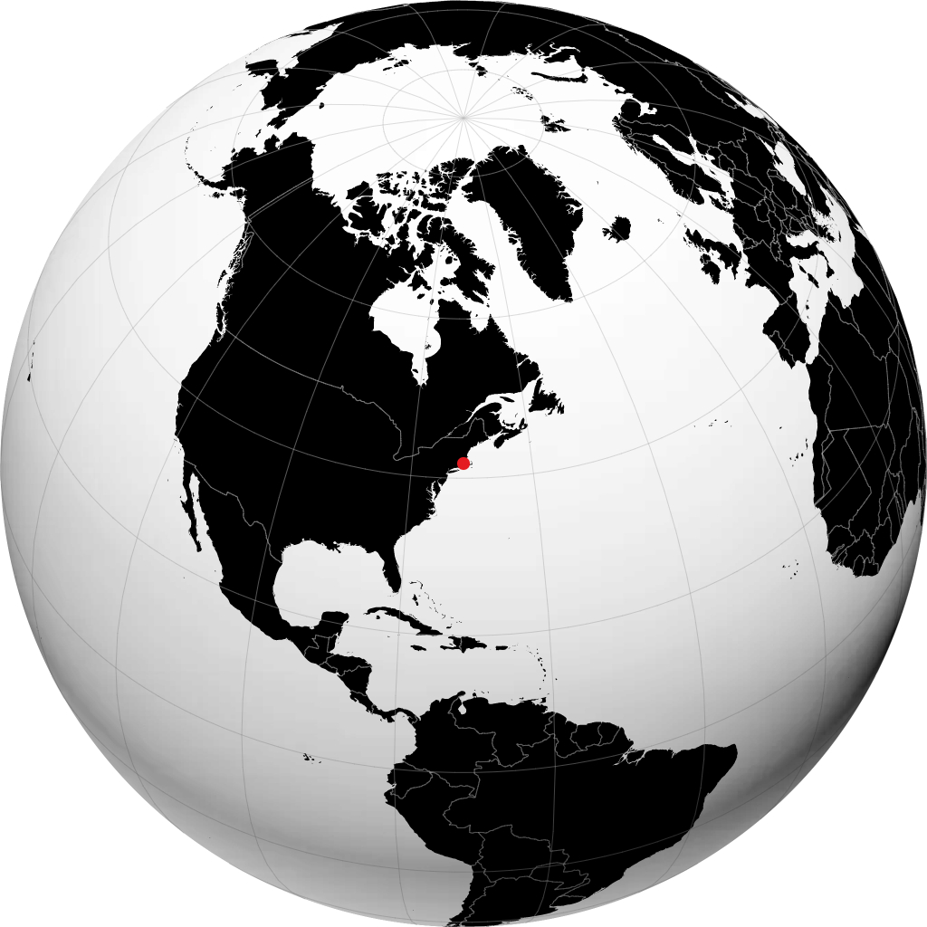 普罗维登斯 在地球仪上