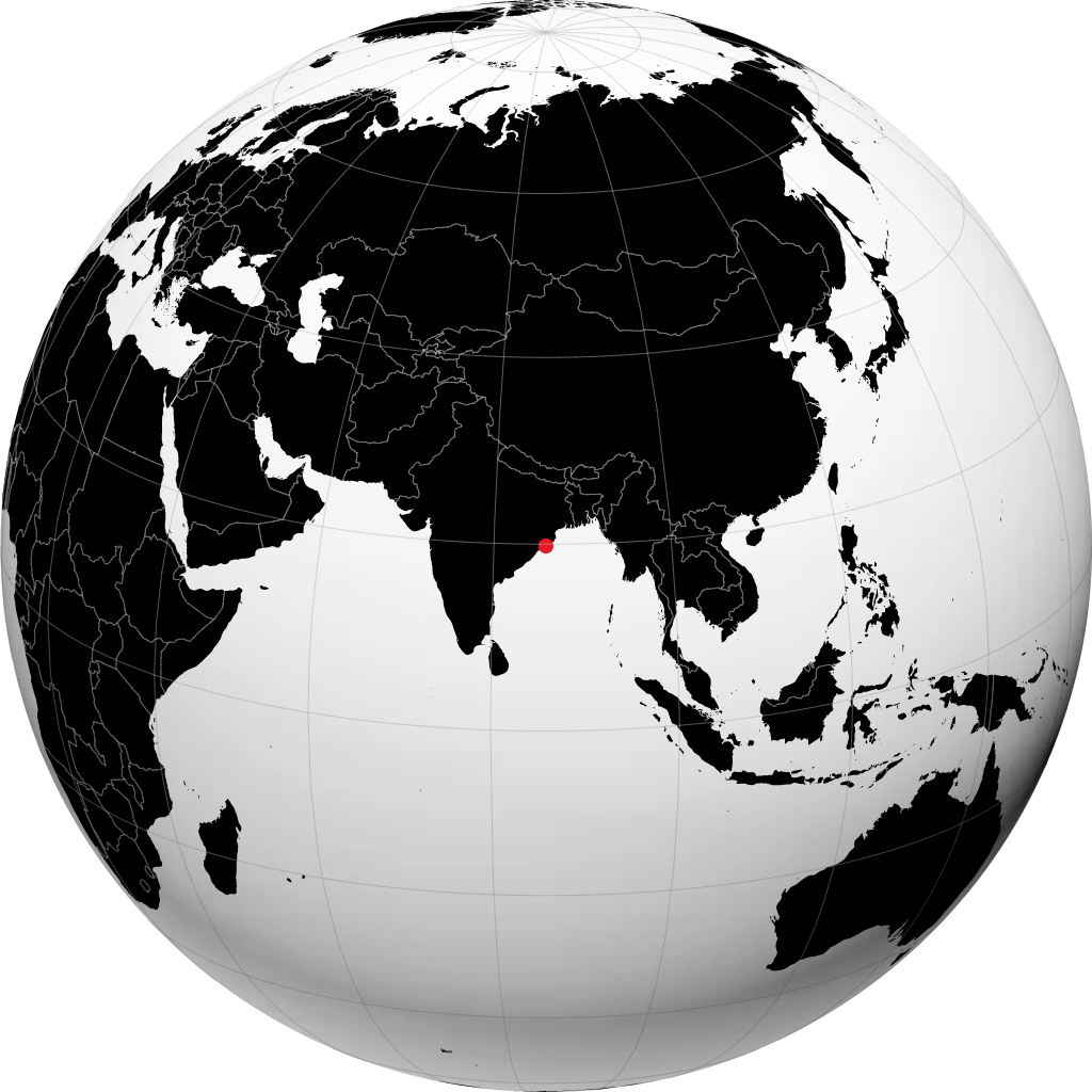 普里 在地球仪上