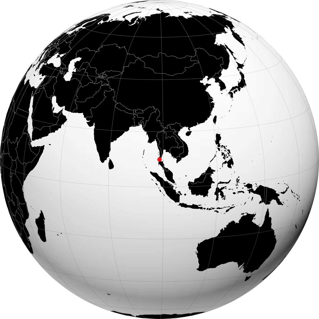 拉廊 在地球仪上