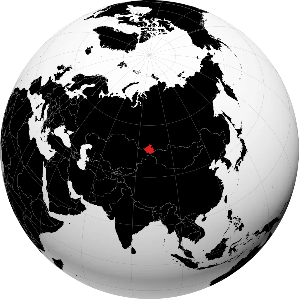 阿尔泰 在地球仪上