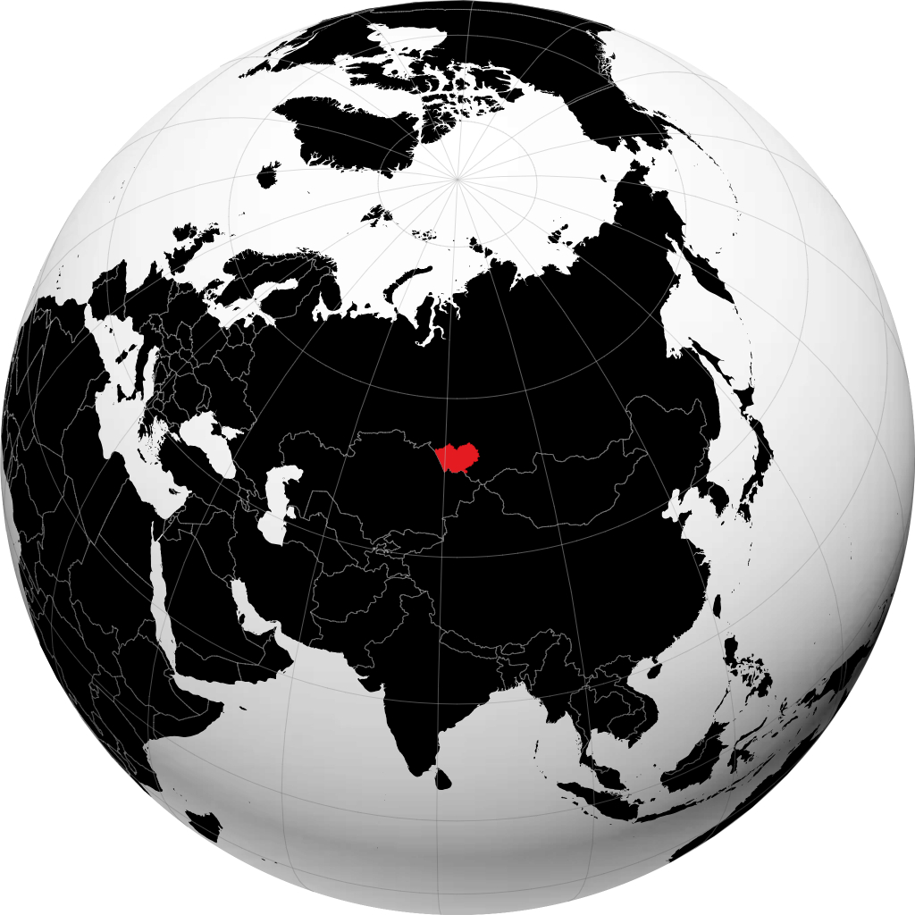 阿尔泰边疆区 在地球仪上