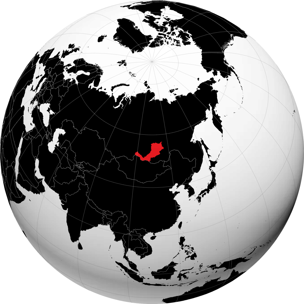 布里亚特共和国 在地球仪上