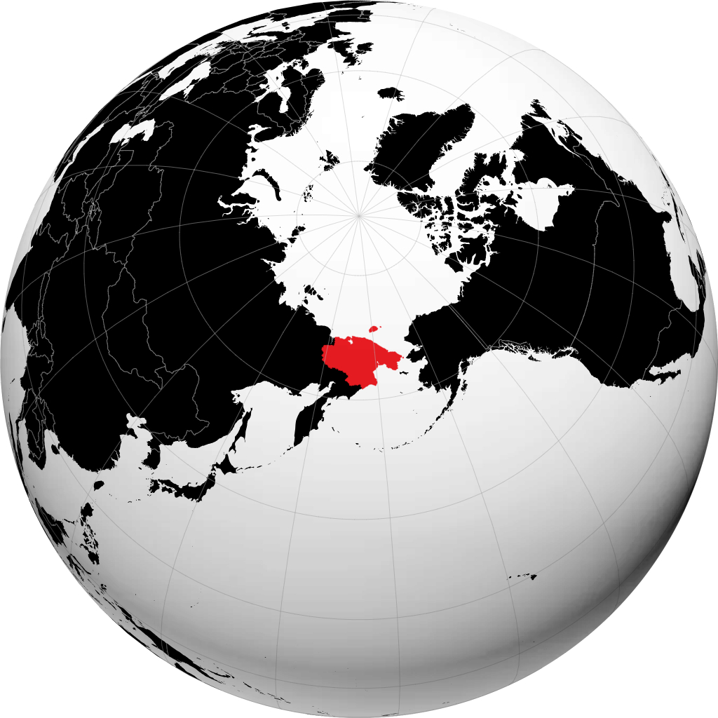 楚科奇自治区 在地球仪上