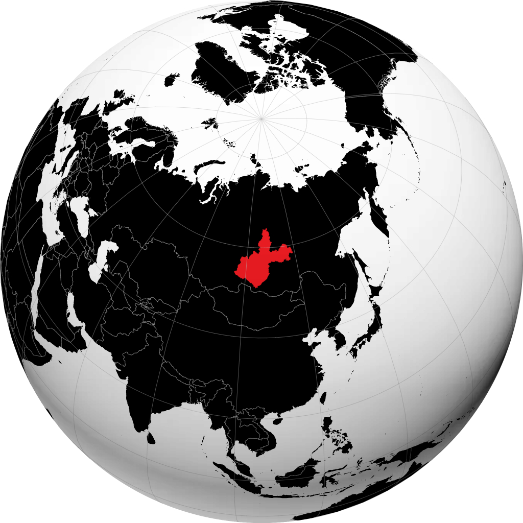 伊尔库茨克州 在地球仪上