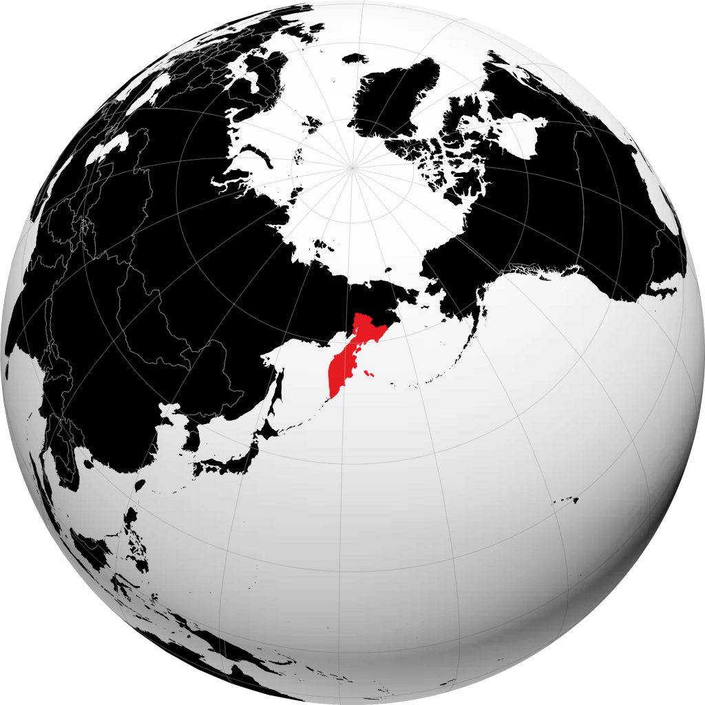 堪察加边疆区 在地球仪上