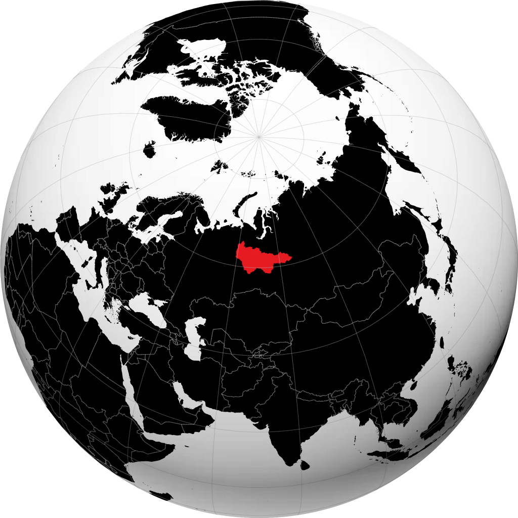 汉特-曼西自治区 在地球仪上