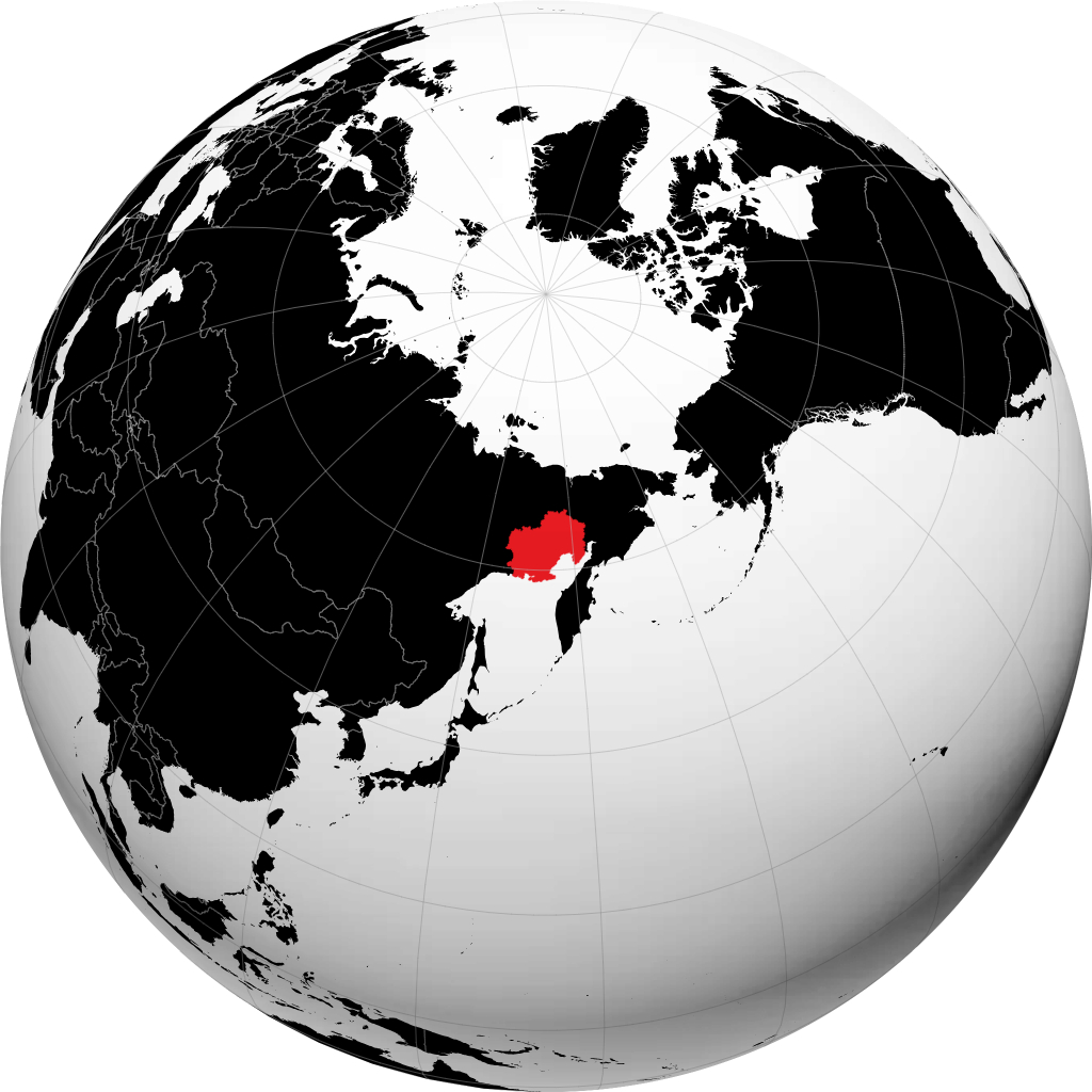 马加丹州 在地球仪上
