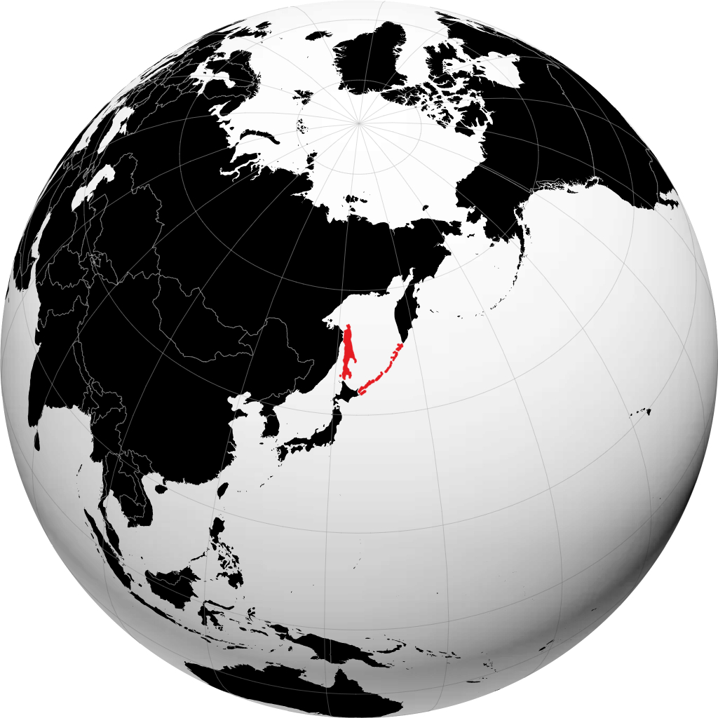 萨哈林州 在地球仪上