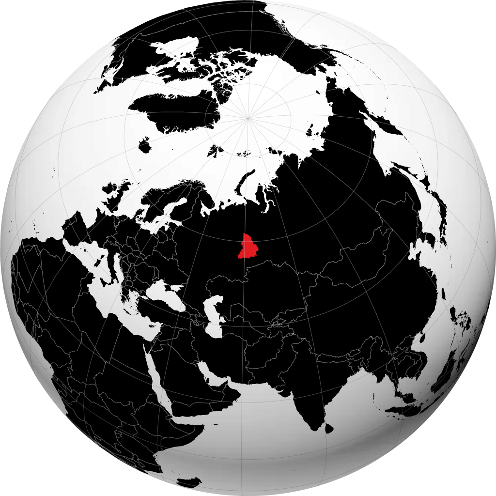 斯维尔德洛夫斯克州 在地球仪上