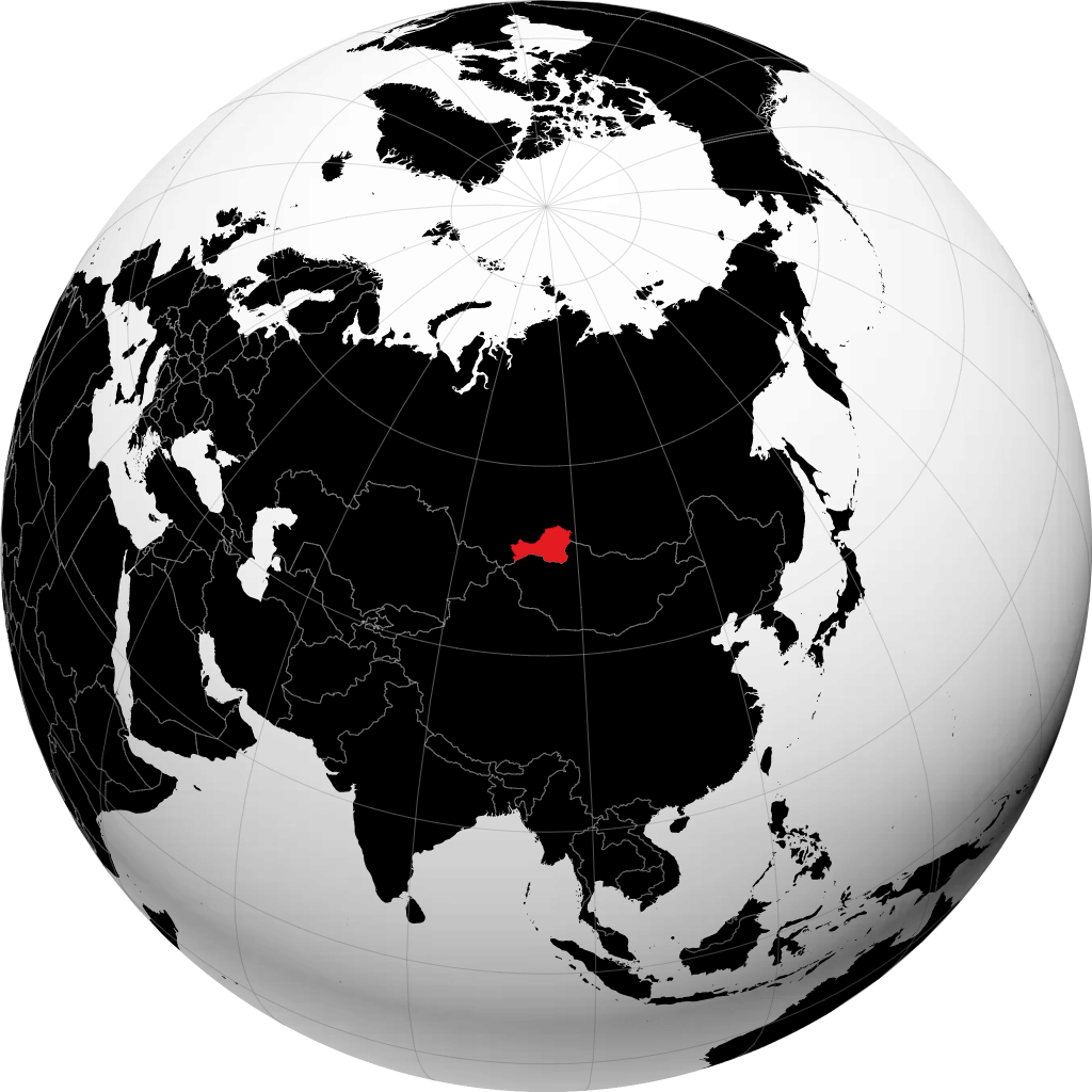图瓦共和国 在地球仪上