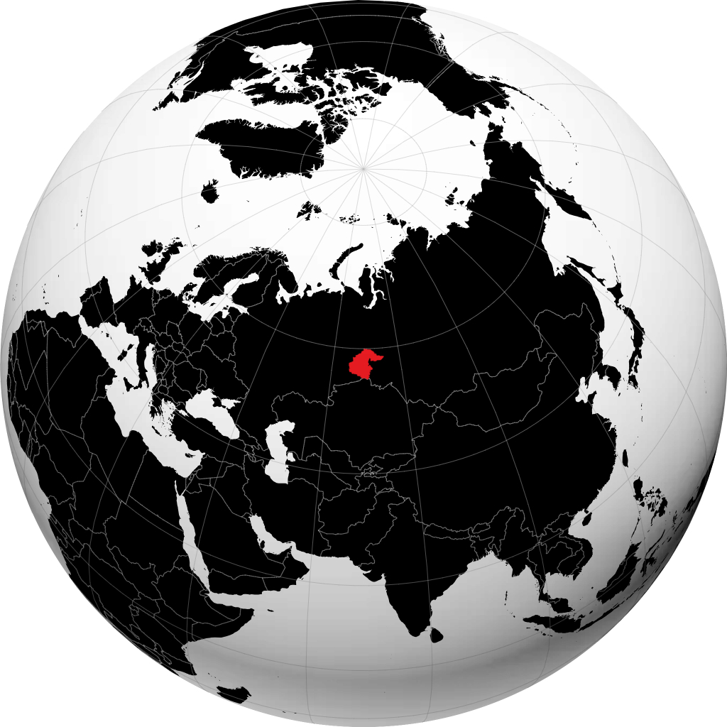 秋明州 在地球仪上