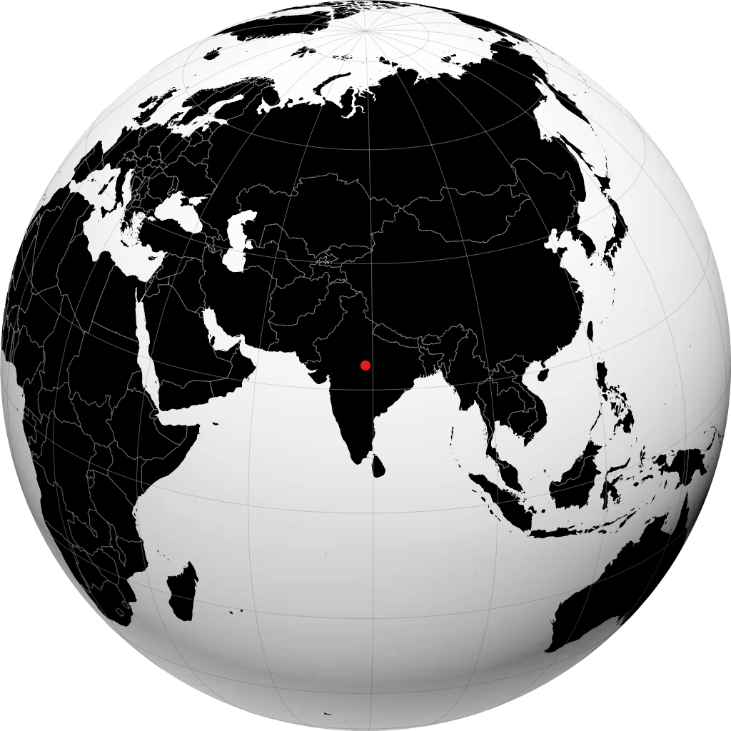 萨加尔 在地球仪上