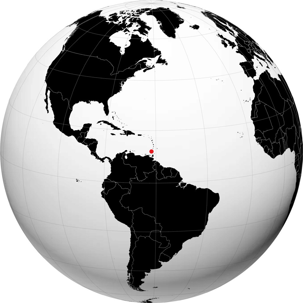 圣乔治 在地球仪上