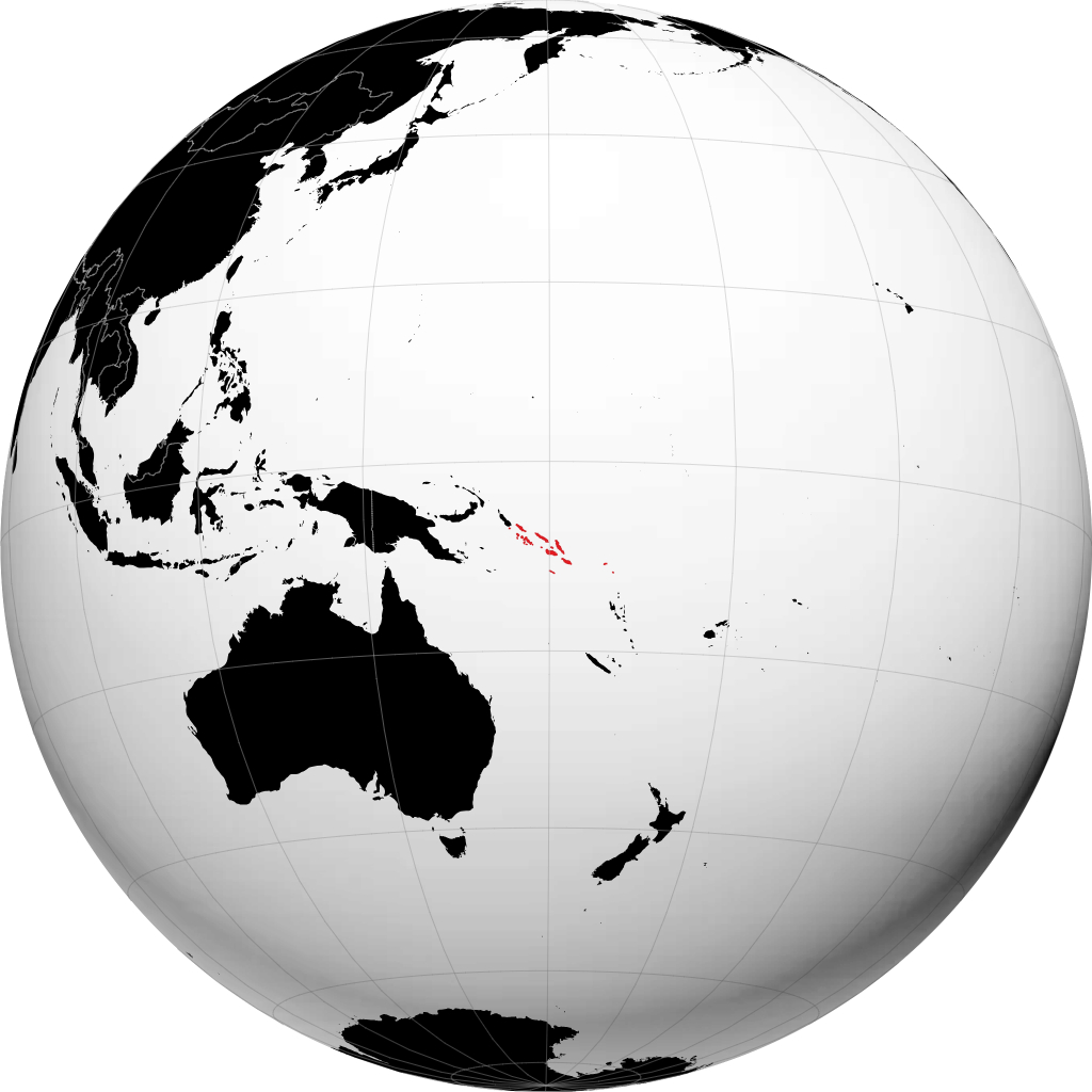 所罗门群岛 在地球仪上