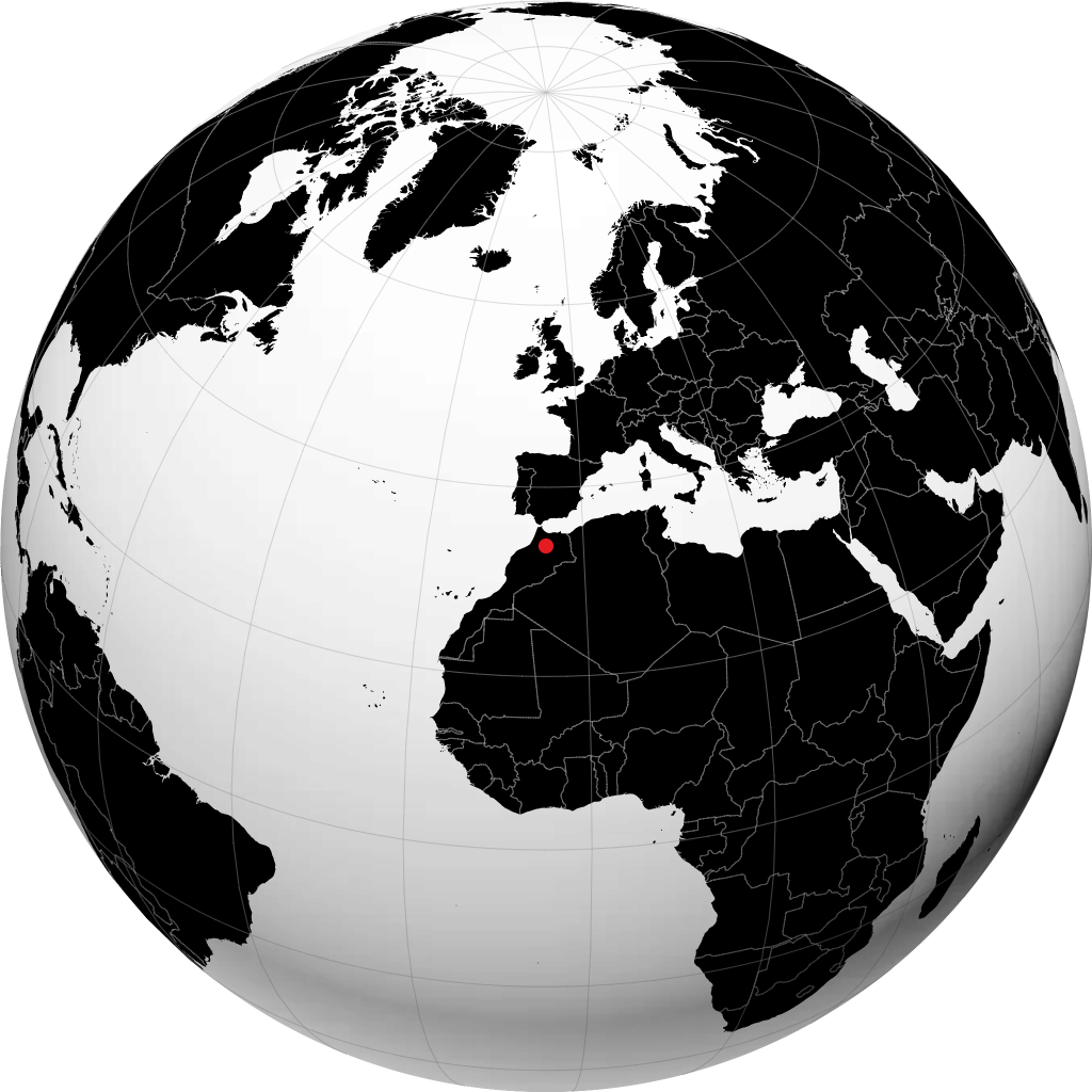 塞夫鲁 在地球仪上
