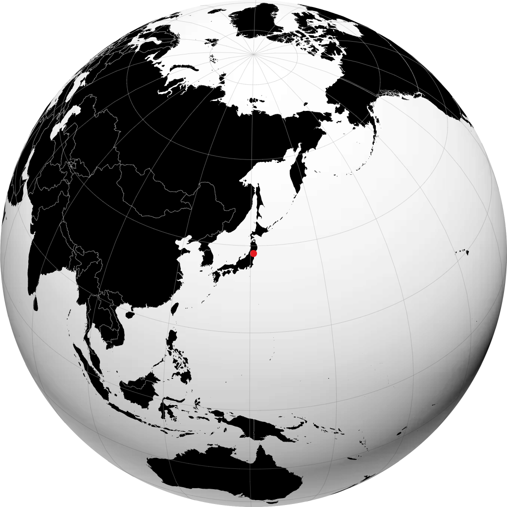 仙台 在地球仪上