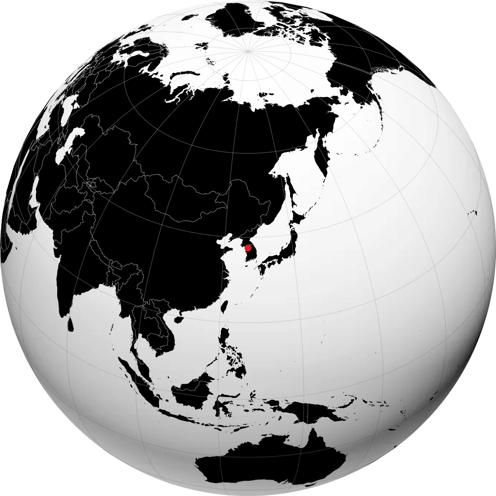 首尔 在地球仪上